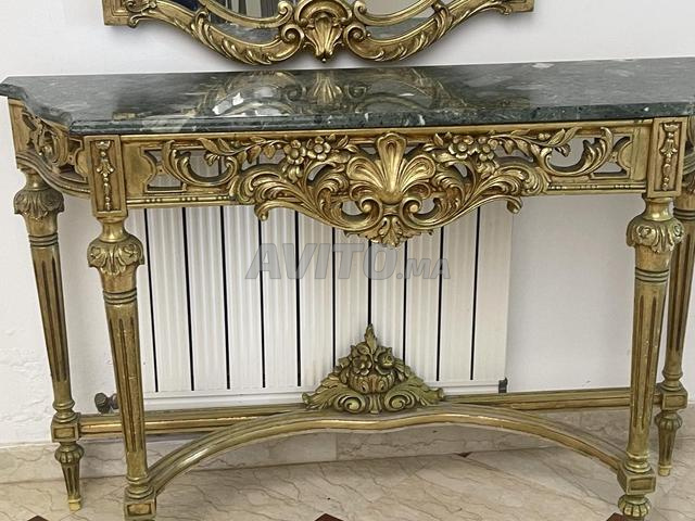 console vintage avec plateau marbre  - 2