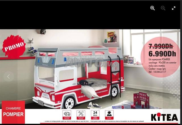 POMPIER Lit superposé enfant