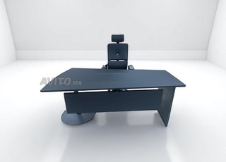 Bureau de direction en cuir avec voile 180cm