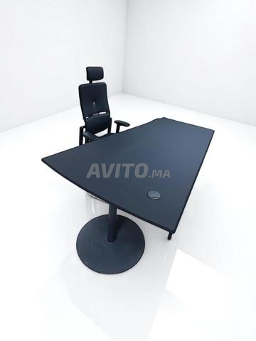 Bureau de direction en cuir avec voile 180cm