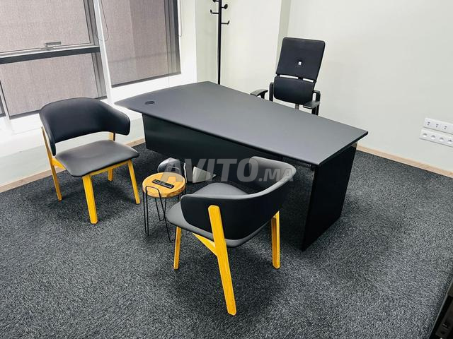 Bureau de direction en cuir avec voile 180cm