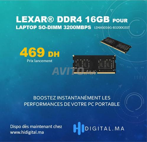 Lexar DDR4 16GB pour Laptop So-DIMM 3200Mbps