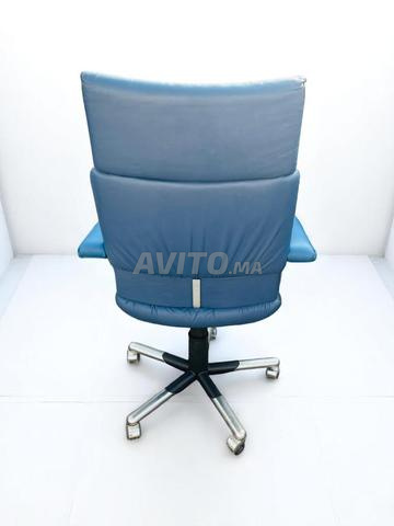 FAUTEUIL VITRA DESIGN MARIO BELLINI CUIR BLEU