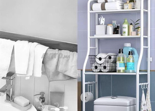 رف تنظيم أدوات الحمام بثلاث طبقات التنظيم الذكي 