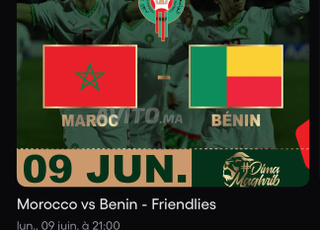 ticket maroc vs benin