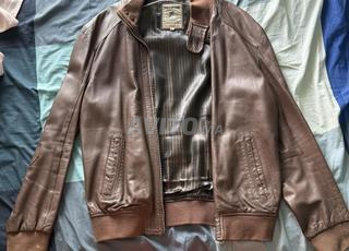 veste en cuire très classe maron taille 56 (L)