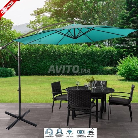 Parasol Déporté 3M Inclinable - Bleu Canard -