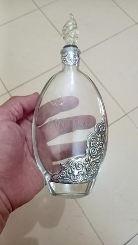 2 bouteilles cristal et argent 925