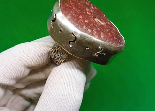 خاتم نقرة متوج بحجر الهبهاب قطعة قديمة 