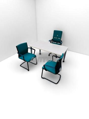 Bureau droit 140x80cm piètement tubulaire