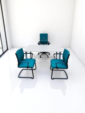 Bureau droit 140x80cm piètement tubulaire