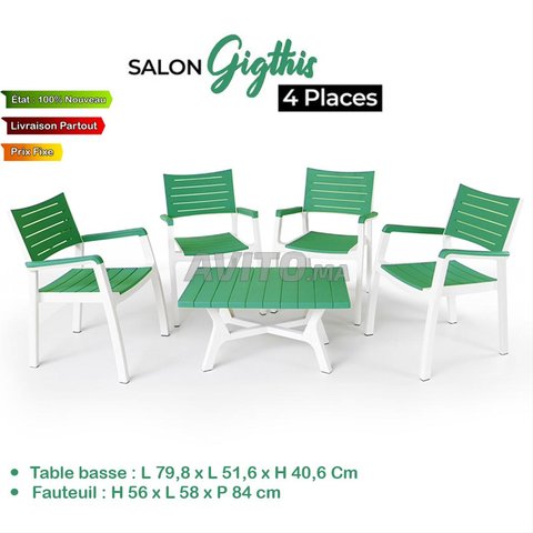 Salon GIGTHIS 4 PLACES - 4 Fauteuil & Table -