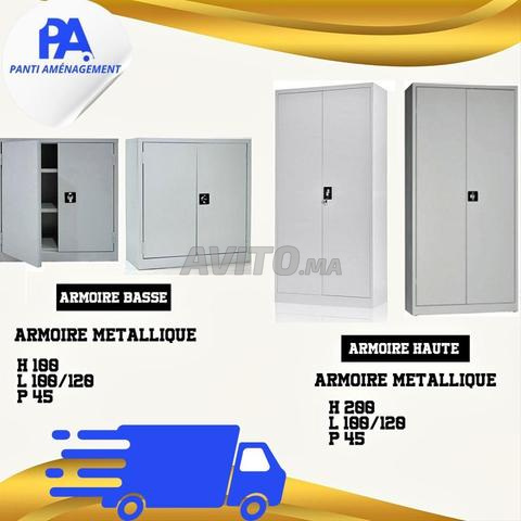 Armoire métallique a 4 tablettes haute et basse - 2