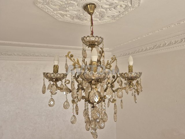 Lustre en vrai cuivre avec 2 appliques murales
