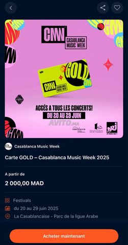 PASS GOLD - 10 jours CMW casablanca  