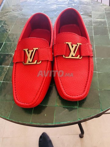 Mocassins Louis Vuitton en cuir  Rouge