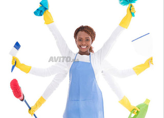 Femme de ménage couchante ou journalière