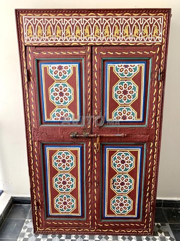 Portes marocaine Ryad en bois sculpté à la main