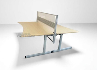 Bureau bench avec séparation plexi alu 180x180cm