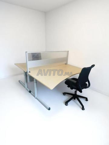 Bureau bench avec séparation plexi alu 180x180cm
