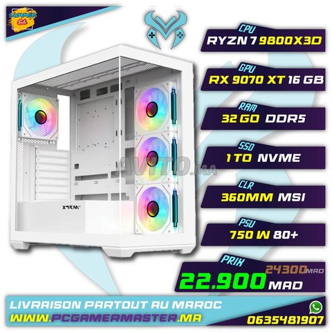 PC Gamer Ryzen 7 9800x3D 1 TB 32GB RX 9070 XT 16GB