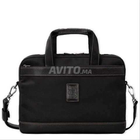 LONGCHAMP Besace PC Cuir et Toile – BOXFORD S Noir