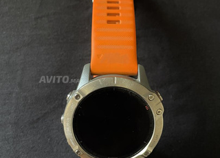 FENIX 6 SAPPHIRE TITANE GRAY AND ORANGE BAND