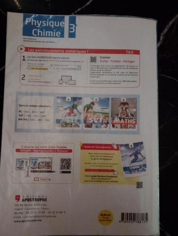 livre étincelle physique chimie 3ac état 10/10 - 2