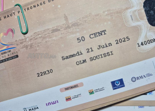 vends 2 tickets 50 cent mawazine 202/