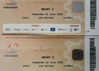 2 tickets mawazine BECKY G