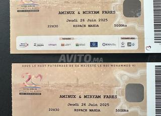 2 tickets Mawazine AMINUX & MIRYAM FARES