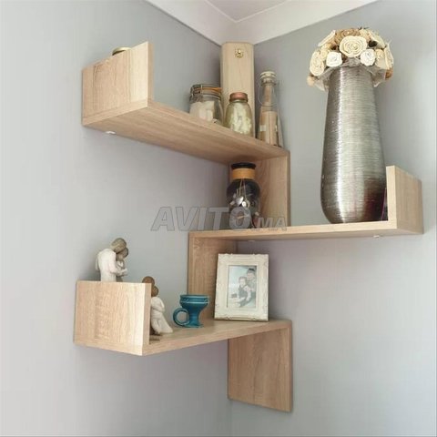 étagère de coin mural bois mdf 