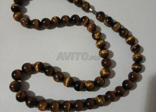 collier en perles oeil de tigre original