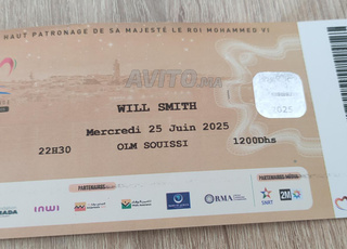 🎤 Vends 2 tickets Will Smith Prix réduit mawazine