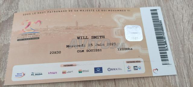 🎤 Vends 2 tickets Will Smith Prix réduit mawazine