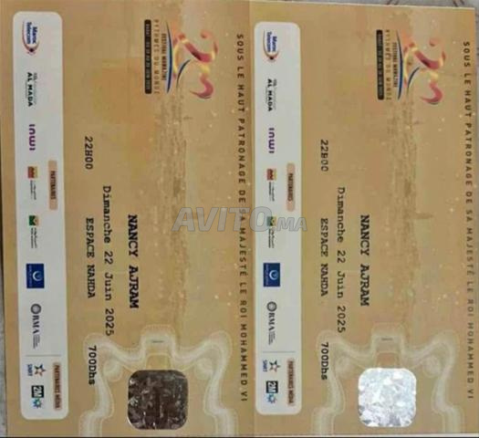 Ticket mawazine gold nansi 3ajram 7 00 62 32 77