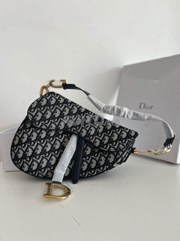 Sac Dior Saddle Jacquard Oblique Bleu Neuf