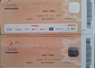 Tickets mawazine kid cudi olm suissi