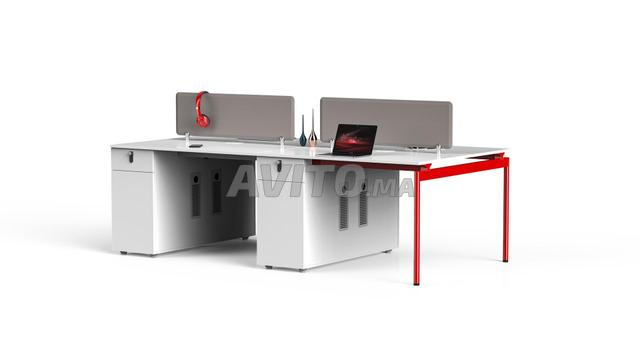 bureau/margerite 4 postes avec caissons intégrés
