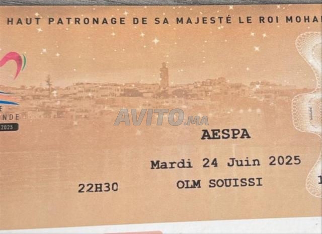 ticket pour le concert d’ AESPA à mawazine