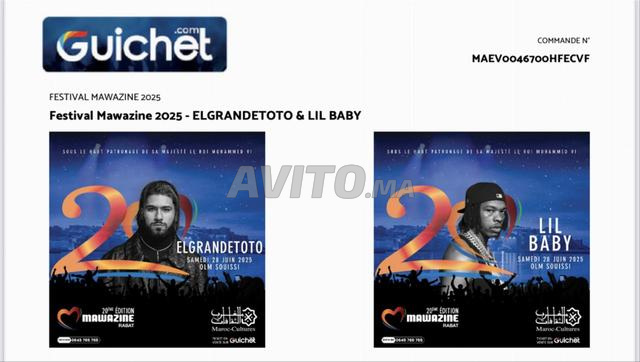 Tickets Gold Mawazine ELGRANDETOTO/LILBABY
