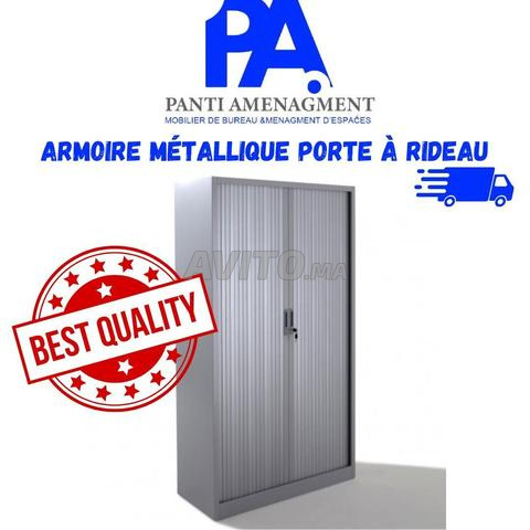 Armoire métallique haute a deux portes battante  - 2
