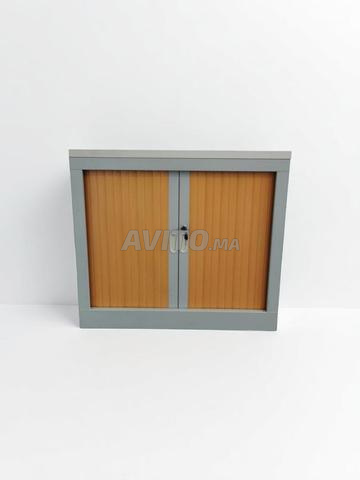 Armoire basse bi-color Strafor avec clé 80x73cm - 2