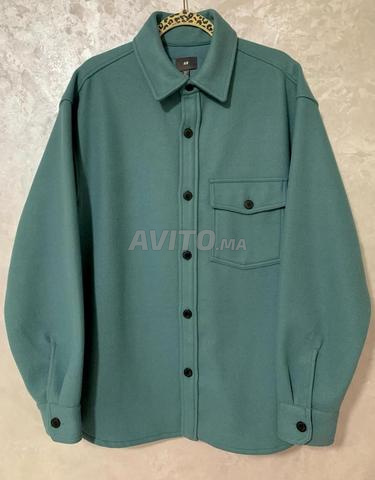 قميص جاكيت رجالي أنيق بلون أخضر -خامة ثقيلة مثالية