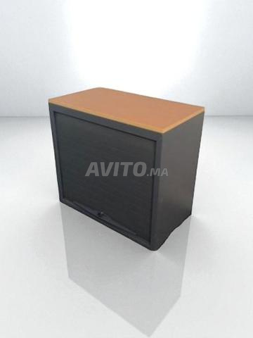 خزانة منخفضة بستائر عمودية بلون خشب الكرز 80x73 سم