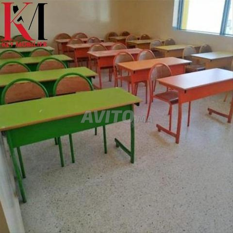 table double scolaire bois métal