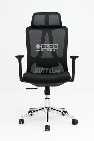 Chaise de Bureau Ergonomique Noir avec Appui-Tête