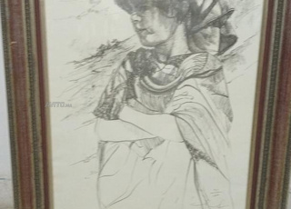 tableau lithographique du peintre benissef.  