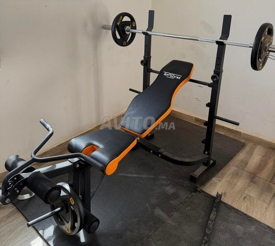 set musculation banc barre disque topgym