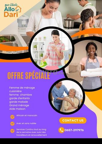 Aide maison cuisine et ménage et garde d'enfants 